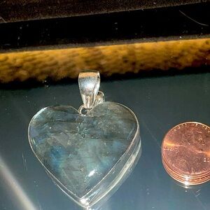Silver 925, Labradorite Heart Pendant
